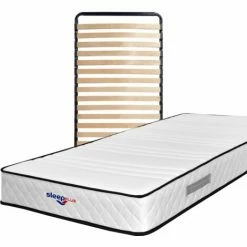 Acheter ⭐ PROVENCE LITERIE Matelas + Sommier Marie A Ressorts Ensaches + 4 Cm Latex Naturel A 70 % - 75 Kg/m3 - 90x200 Hauteur +/- 26 Cm - Accueil Ferme - Soutien Ferme - 7 Zones De Confort - Hypoallergenique 🛒