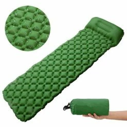 Le moins cher 💯 DEVENIRRICHE Matelas De Couchage Ultraléger Avec Oreiller Intégré, Matelas De Camping Gonflable Pour La Randonnée, Les Voyages Et La Randonnée, Tapis De Camping Compact Et Portable, Vert ⭐