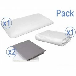 Bon marché 😍 DORMALIT Pack Drap 100% Coton 70x160 + Protege-matelas 70x160 + Oreiller Junior A Memoire De Forme 70x35 Pack Lit Enfant 👍