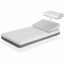 Sortie 😍 DORMALIT Pack Matelas KALA 57x117 Cm H 11cm + Plan Incline 15 + Protege Matelas 57x117 Cm.Dehoussable Et Lavable 👏