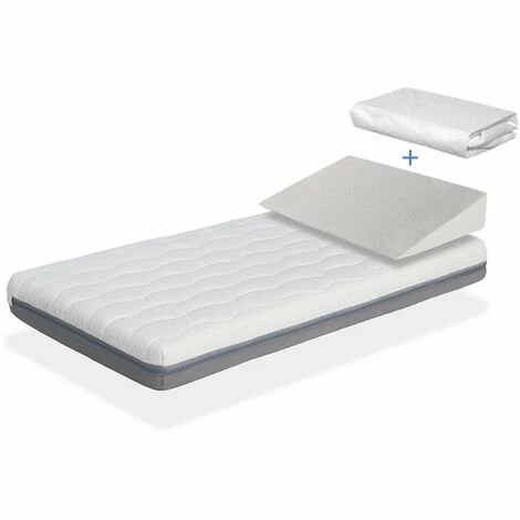Sortie 😍 DORMALIT Pack Matelas KALA 57x117 Cm H 11cm + Plan Incline 15 + Protege Matelas 57x117 Cm.Dehoussable Et Lavable 👏