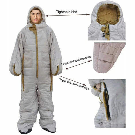 Budget 🧨 KARTOKNER Hiver Sacs De Couchage En Plein Air Pour Adultes Portables Peuvent De Couchage Peuvent Blanc (L) 👏 – Image 3