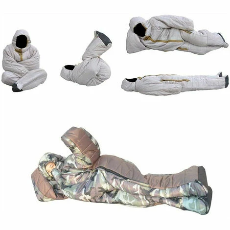 Budget 🧨 KARTOKNER Hiver Sacs De Couchage En Plein Air Pour Adultes Portables Peuvent De Couchage Peuvent Blanc (L) 👏 – Image 4