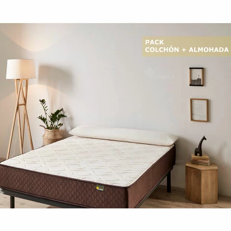Tout neuf ❤️ DESCANSIN Pack Matelas 140x190 + 2 Oreillers à Mémoire De Forme 70 Cm | Descansín | Grande Fermeté | Tissu Respirant Et Anti|acarien ❤️