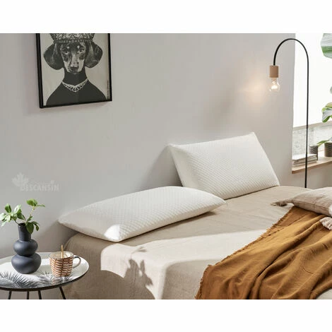 Tout neuf ❤️ DESCANSIN Pack Matelas 140x190 + 2 Oreillers à Mémoire De Forme 70 Cm | Descansín | Grande Fermeté | Tissu Respirant Et Anti|acarien ❤️ – Image 2