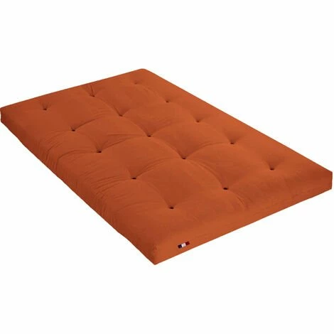 Acheter 👍 TERRE DE NUIT Matelas Futon Goyave En Coton 160x200 - Orange 🎉 – Image 2