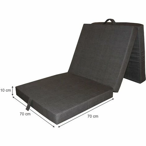 Coupon 🎉 Matelas Anthracite Pliant Lit D'invité Lit De Voyage VitaliSpa 🎉 – Image 3