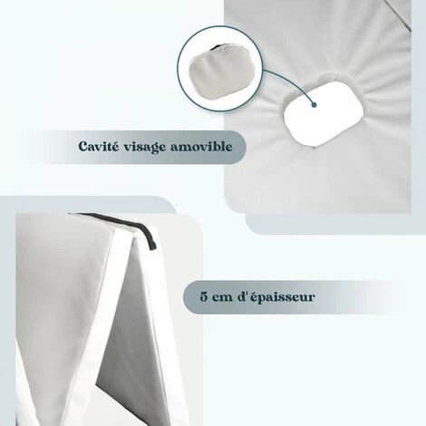 De gros 😉 Matelas De Massage Pliant Avec Housse De Transport - 200 X 90 X 5 Cm - Blanc - Vivezen - Blanc 🔔 – Image 3