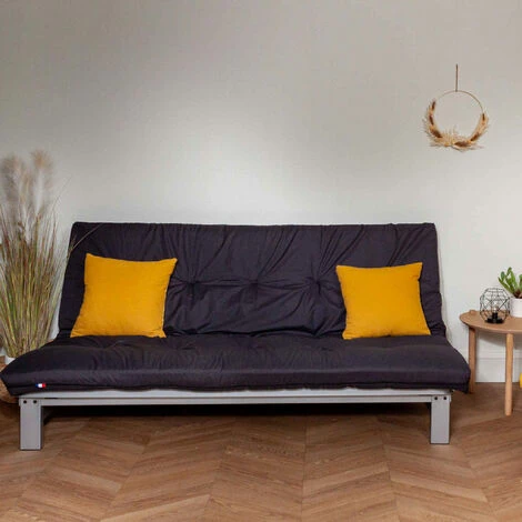 De gros 🛒 TERRE DE NUIT Matelas Futon Traditionnel De Remplacement Pour Clic Clac 130x190 ANTHRACITE - Anthracite 🔥 – Image 2