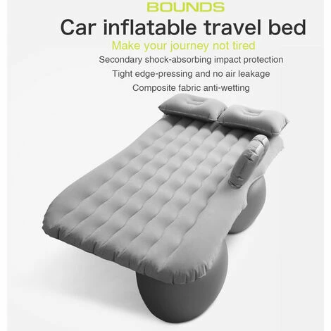 De gros ✨ ASUPERMALL Lit De Voyage Gonflable Pour Voiture, Protection Secondaire Contre Les Chocs Absorbant Les Chocs, Bord Serré, Tissu Composite Anti-Mouillant, Gris 🔥 – Image 2