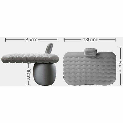 De gros ✨ ASUPERMALL Lit De Voyage Gonflable Pour Voiture, Protection Secondaire Contre Les Chocs Absorbant Les Chocs, Bord Serré, Tissu Composite Anti-Mouillant, Gris 🔥 – Image 5