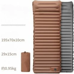 Meilleur prix 🌟 BENOBBY KIDS Matelas De Camping Gonflable Avec Pompe à Pied, Matelas De Couchage Avec Oreiller Ultra Léger, Matelas Gonflable Imperméable Pour Voyage, Camping, Plage (marron Avec Gris) 🔔