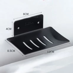 Bon marché 🤩 CATHERINE Porte-savon Mural, Porte-savon De Douche Mural En Acier Inoxydable,noir ✔️