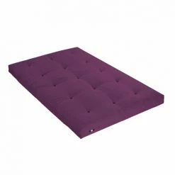 Vente flash ✨ TERRE DE NUIT Matelas Futon Aubergine En Coton 140x190 - Violet 😍