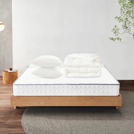 Coupon ⌛ IZTOSS Ensemble Matelas Et Couette Et 2 Oreillers - Matelas 140x190x17cm + 1 Couette 220x240cm + 2 Oreillers 60x60cm - 7 Zones De Confort Mousse Mémoire Adaptative (Matelas+Couette+Oreillers) 😀