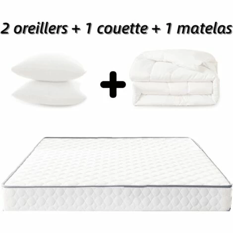 Coupon ⌛ IZTOSS Ensemble Matelas Et Couette Et 2 Oreillers - Matelas 140x190x17cm + 1 Couette 220x240cm + 2 Oreillers 60x60cm - 7 Zones De Confort Mousse Mémoire Adaptative (Matelas+Couette+Oreillers) 😀 – Image 3