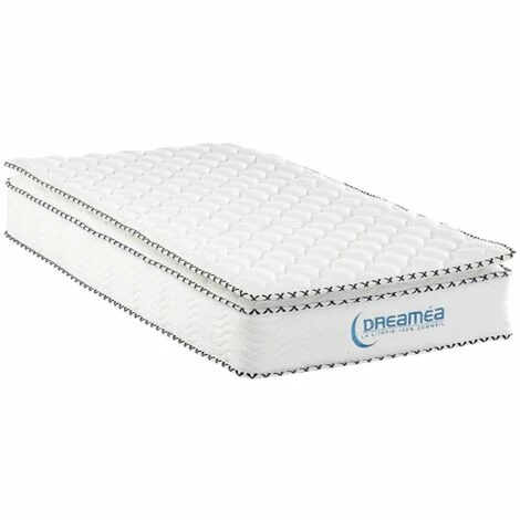 Sortie 😀 VENTE-UNIQUE.COM Matelas Ressorts Ensachés Et Surmatelas Intégré ALTIER De DREAMEA - 90 X 190 Cm 🎉