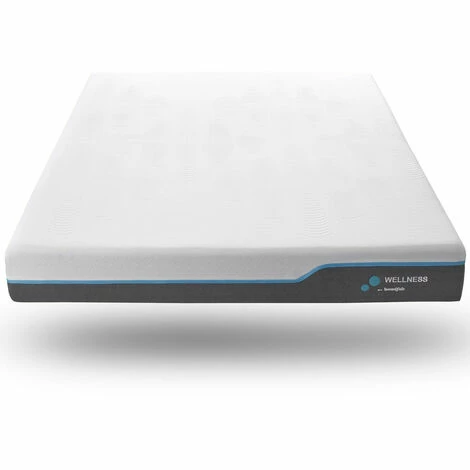 Remise 🧨 Matelas Mémoire De Forme 90x190 Wellness Hbedding - Mousse Super Soft 25kg/m3, 20cm D'épaisseur - Blanc 🛒