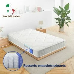 Top 10 ❤️ AIIBOT Matelas 90x190 Matelas Ressorts Ensachés Avec 7 Zones Matelas à Haute Élasticité Hypoallergénique Et Respirant ⌛