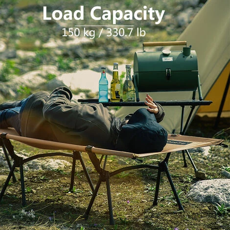 Meilleure affaire 🧨 SHINETRIP Lit De Camping Pliant En Plein Air Léger Lit De Camp à Usage élevé Et Faible Portable Chasse Lit De Couchage Simple Pour La Maison Camping Randonnée Voyage Plage Arrière-cour Randonnée , Sable - Sable 🤩 – Image 3