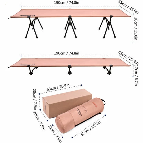 Meilleure affaire 🧨 SHINETRIP Lit De Camping Pliant En Plein Air Léger Lit De Camp à Usage élevé Et Faible Portable Chasse Lit De Couchage Simple Pour La Maison Camping Randonnée Voyage Plage Arrière-cour Randonnée , Sable - Sable 🤩 – Image 5
