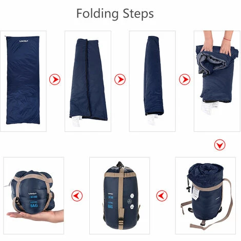 Grosses soldes ⭐ Lixada 190*75cm Enveloppe Extérieure Sac De Couchage Camping Voyage Randonnée Multifonction Ultra-léger 680g - Bleu Foncé ⭐ – Image 3