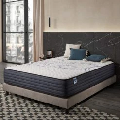 Meilleure vente 🌟 Matelas PERFECT SLEEP 70x190 Mousse Haute Densité | Accueil Latex + HR | Très épais 30 Cm | 7 Zones Grand Confort | NATURALEX - Blanc ⌛