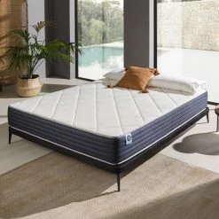 Meilleure vente 😍 Matelas ROYALVISCO 90x190 Mousse à Mémoire De Forme HD | Épais 24 Cm | Accueil Latex + HR | 7 Zones Grand Confort | NATURALEX - Blanc 🌟