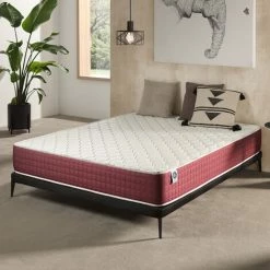 Nouveau 🎉 Matelas THERMESSENCE 70x200 Mousse à Mémoire De Forme HD | Épais 24 Cm | Accueil Latex + HR | 7 Zones Grand Confort | NATURALEX - Blanc 🛒