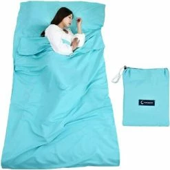 Promo 🛒 FR-LIFE BR-Vie Sac De Couchage Sac De Couchage De Drap Sac De Couchage Rectangulaire Ultraléger Pour Voyage 115*210 Cm 🥰