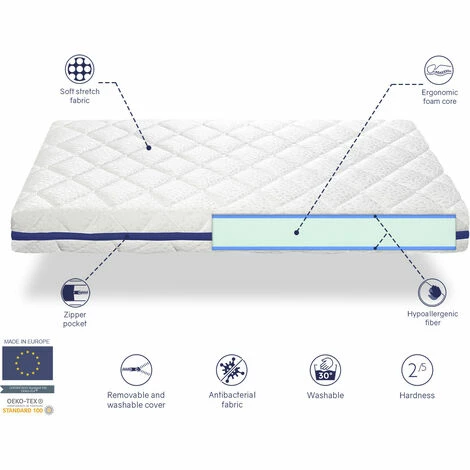 Top 10 🔔 DREAMDI Pack Matelas 90X190 HERMES LIT ENFANT, Epaisseur 11 CM + 1 Oreiller A Memoire 90x35 + 1 Protege Matelas 90x190 ⭐ – Image 3
