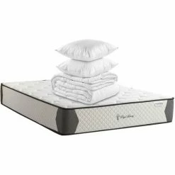 Coupon ❤️ Matelas Mémoire De Forme 180x200 Royal Luxury 27 Hbedding - Mousse HR 28kg, 27cm D'épaisseur + Couette + 2 Oreillers - Blanc ✔️