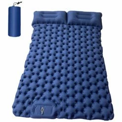 Coupon 🌟 SUPERSELLER Matelas De Camping Pour 2 Personnes Avec Oreiller Pneumatique Matelas Pneumatique Portable Matelas De Couchage Imperméable Pour Sac à Dos - Bleu Foncé 👏