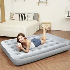 Les meilleures critiques de 🌟 YOOUYIDA Matelas Gonflable Matelas Gonfleur Pied 198cm*138cm*62cm,blue Pour Le Voyage, La Maison 💯