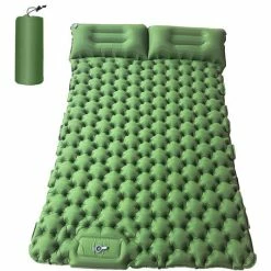 Vente flash 💯 TANCYCO Matelas De Camping Pour 2 Personnes Avec Oreiller Pneumatique Matelas Pneumatique Portable Matelas De Couchage Imperméable Pour Sac à Dos,Vert, 🔥