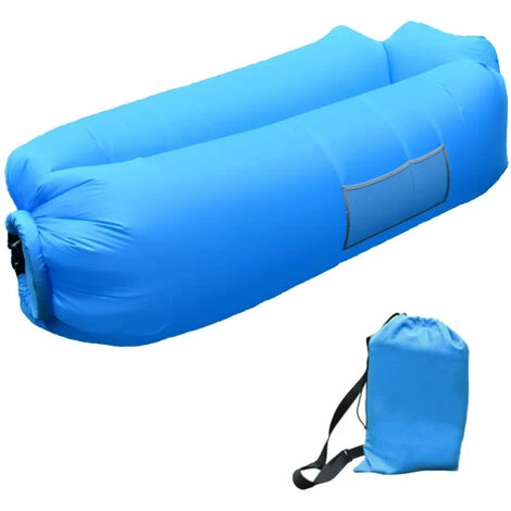 Budget 🥰 TANCYCO Super Léger Extérieur Rapide Infaltable Air Sofa Canapé Portable Lit Gonflable Pliable Plage Sleeping Lounger Laybag,Le Noir,260 * 70cm 🎁 – Image 4