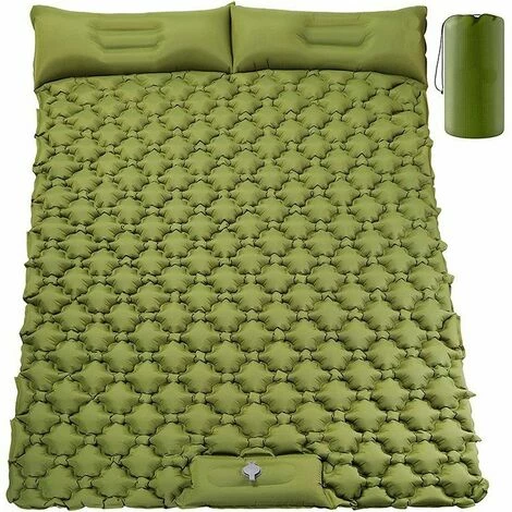 Vente flash 💯 LIFCAUSAL Double Matelas De Couchage De Camping, Coussin De Camping Gonflable Presse-pieds Ultraléger 2 Personnes Tapis De Camping Avec Oreiller Pour Camping Randonnée Voyage Sac à Dos Tente Et Vanlife ⌛
