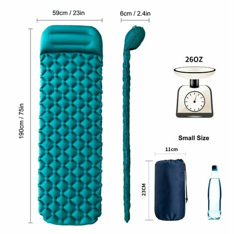 Le moins cher ❤️ MACARON Matelas De Camping Épaisseur Améliorée 10cm Tapis De Couchage Autogonflant, Matelas Randonnée Avec Oreiller, Matelas Gonflable Ultraléger Pour Camping,Tente,Randonnée LO-Ron 🔥 – Image 2