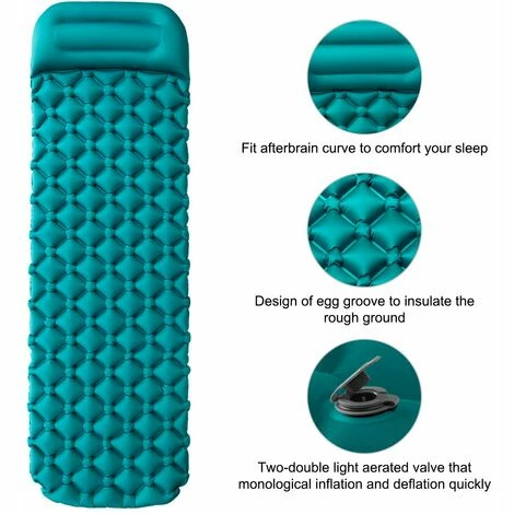 Le moins cher ❤️ MACARON Matelas De Camping Épaisseur Améliorée 10cm Tapis De Couchage Autogonflant, Matelas Randonnée Avec Oreiller, Matelas Gonflable Ultraléger Pour Camping,Tente,Randonnée LO-Ron 🔥 – Image 3
