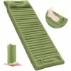 De gros ❤️ MACARON Matelas De Camping Gonflable, Coussin D'air Ultraléger Étanche Tapis De Couchage Avec Oreiller, Portable Matelas Autogonflant Pour Camping Voyage Randonnée Plage Tente (Armée Verte)LO-Ron 🎁