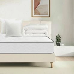 Nouveau 😀 IZTOSS Ensemble Matelas Et Couette Et 2 Oreillers - 1 Matelas 140x190x16cm + 1 Couette 220x240cm + 2 Oreillers 60x60cm (Matelas+Couette+ 2 Oreillers) 🎁