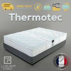 Nouveau 🧨 LUXURY LITERIE Matelas 140x190 Cm, Hauteur 24cm, Mousse à Mémoire De Forme Thermotec, Haute Adaptabilité, Indépendance Du Couchage, Ergonomique, Reversible ✨