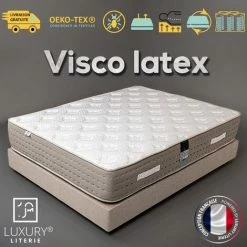 Le moins cher 😉 LUXURY LITERIE Matelas 90x190 Cm, Hauteur 28cm, Visco Latex, Ressorts Ensachés, Mémoire De Forme, Latex, Indépendance Du Couchage, Réversible, Orthopédique 😍