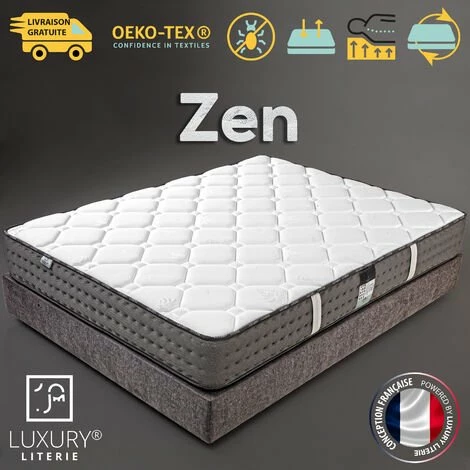 Vente flash 🤩 LUXURY LITERIE Matelas 90x190 Cm, Hauteur 20cm, Mousse à Mémoire De Forme Zen, Haute Adaptabilité, Indépendance Du Couchage, Ergonomique, Réversible ✨