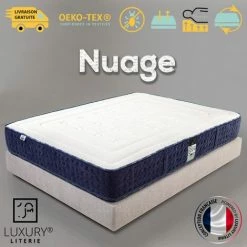 Grosses soldes ⭐ LUXURY LITERIE Matelas 140x190 Cm, Hauteur 24 Cm, Nuage, Mémoire De Forme, 10 Zones De Confort, Indépendance Du Couchage, Réversible, Orthopédique 🧨