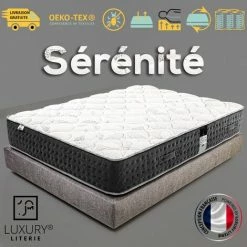 Acheter ❤️ LUXURY LITERIE Matelas 90x190 Cm, Hauteur 27cm, Ressorts Ensachés Mousse Haute Densité, Ferme, Sérénité 😉