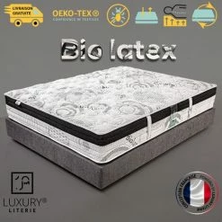 Tout neuf ✔️ LUXURY LITERIE Matelas 90x190 Cm, Hauteur 26 Cm, Bio Latex, Latex, 10 Zones De Confort, Indépendance Du Couchage, Réversible, Haute Densité, Orthopédique 😍