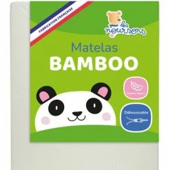Budget ✔️ LES NOURSONS Matelas Bébé Bamboo - 60x120 Cm - Doux Et Absorbant - Déhoussable - Sans Traitement Chimique - Fabrication Française - Blanc 🎉