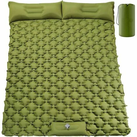 Vente flash 🔥 TANCYCO Double Matelas De Couchage De Camping, Coussin De Camping Gonflable Presse-pieds Ultraléger 2 Personnes Tapis De Camping Avec Oreiller Pour Camping Randonnée Voyage Sac à Dos Tente Et Vanlife 🎉