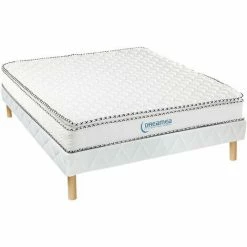 Coupon 🔥 VENTE-UNIQUE.COM Ensemble Sommier + Matelas Ressorts Ensachés Et Surmatelas Intégré ALTIER De DREAMEA - 120x190 Cm ❤️